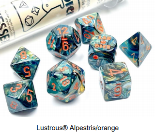 Lustrous Alpestris with Orange Polyhedral Set
