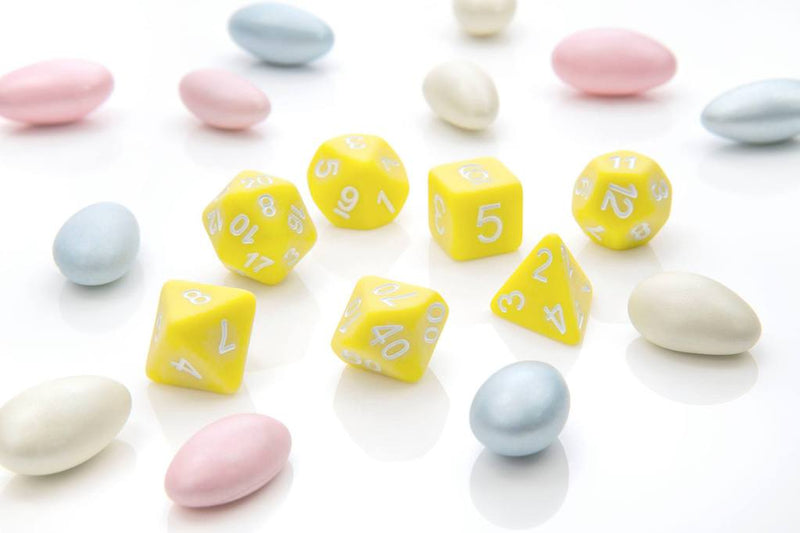 'Pastel Pop' - Yellow Polyhedral Dice