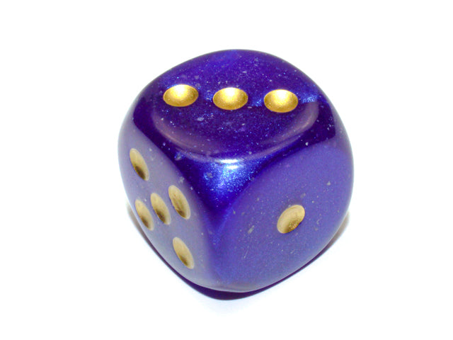 An example of the Chessex Borealis Luminary Light Smoke with silver 30mm d6