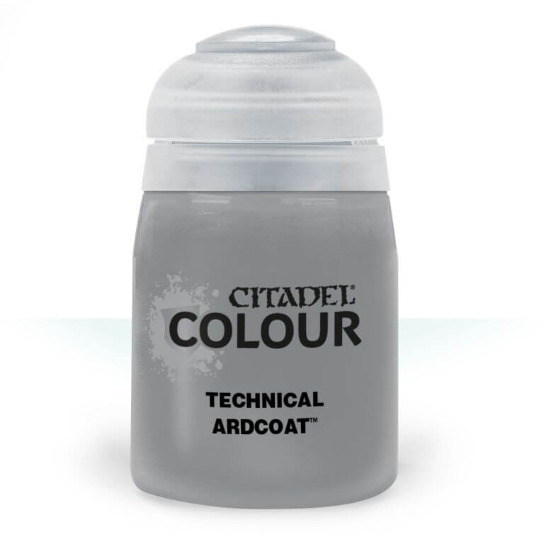 A 24ml pot of Citadel Colour Technical Ardcoat paint.