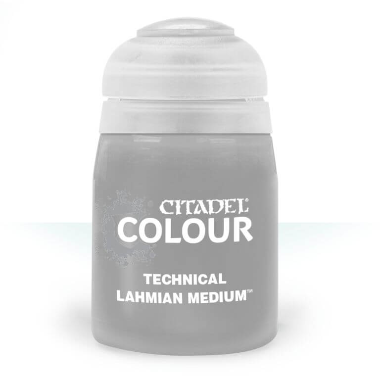 A 24ml pot of Citadel Colour Technical Lahmian Medium, primarily used for model painting and sealing transfers.